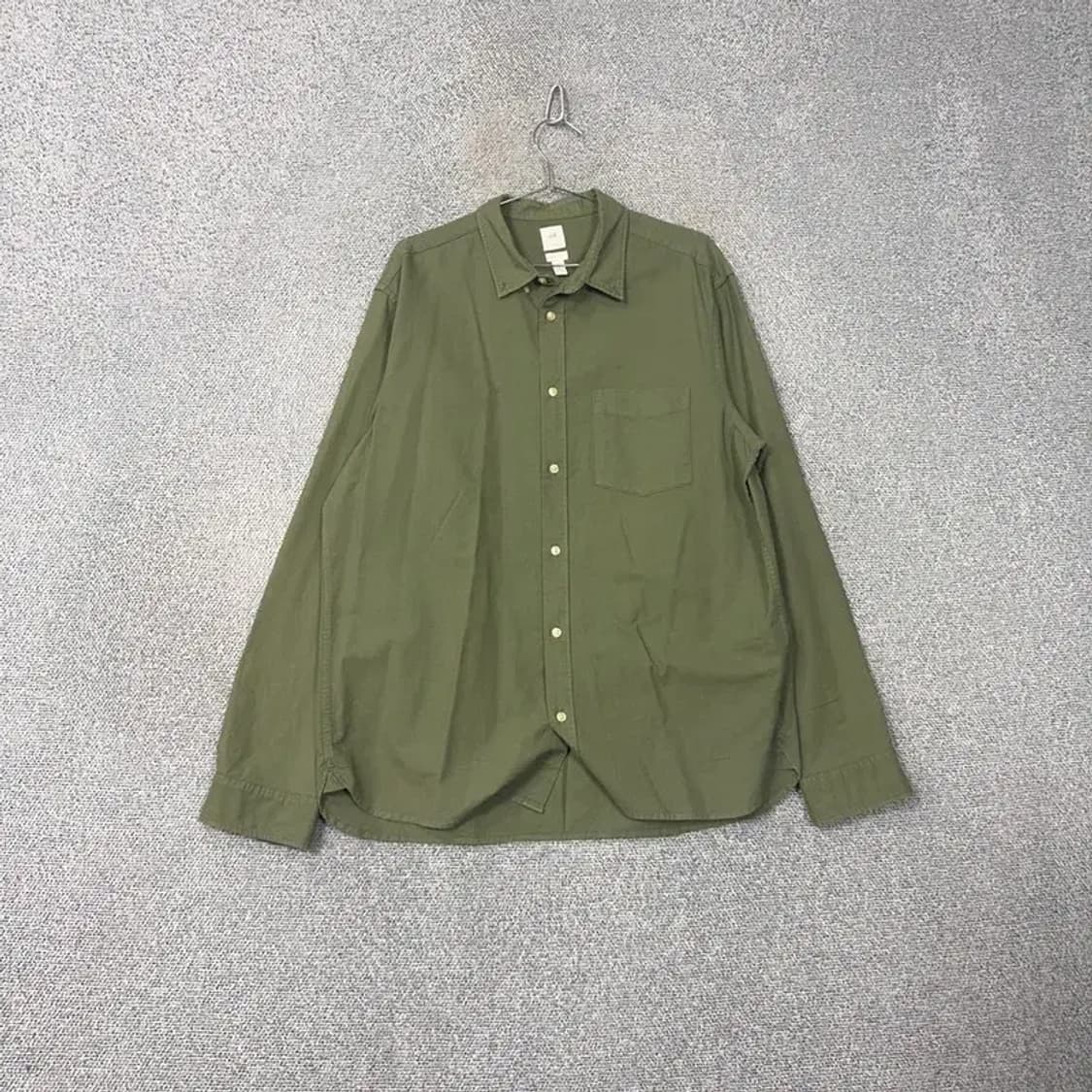 H&M 남성 캐주얼 카키 포켓 셔츠 XL 상품이미지1