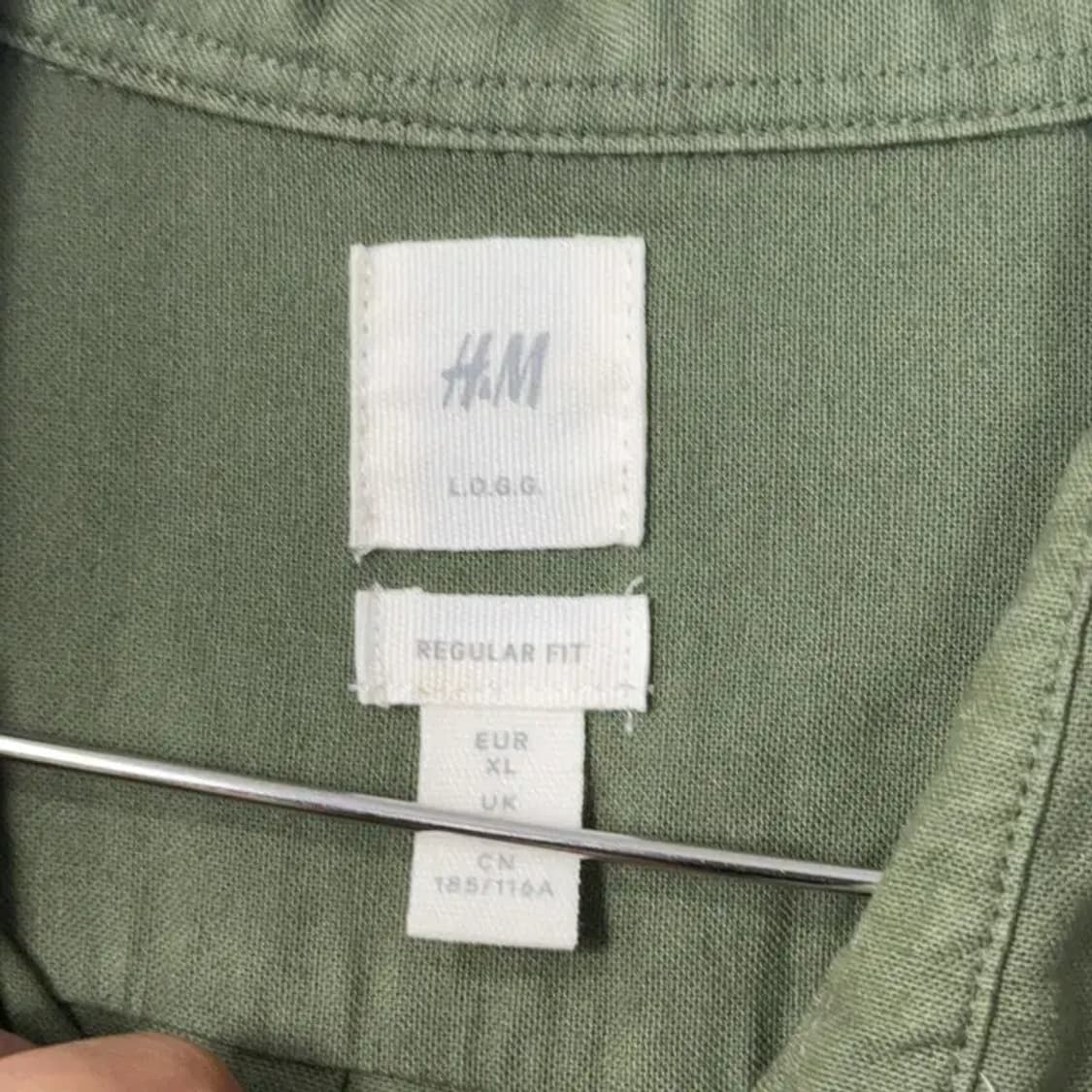 H&M 남성 캐주얼 카키 포켓 셔츠 XL 상품이미지5