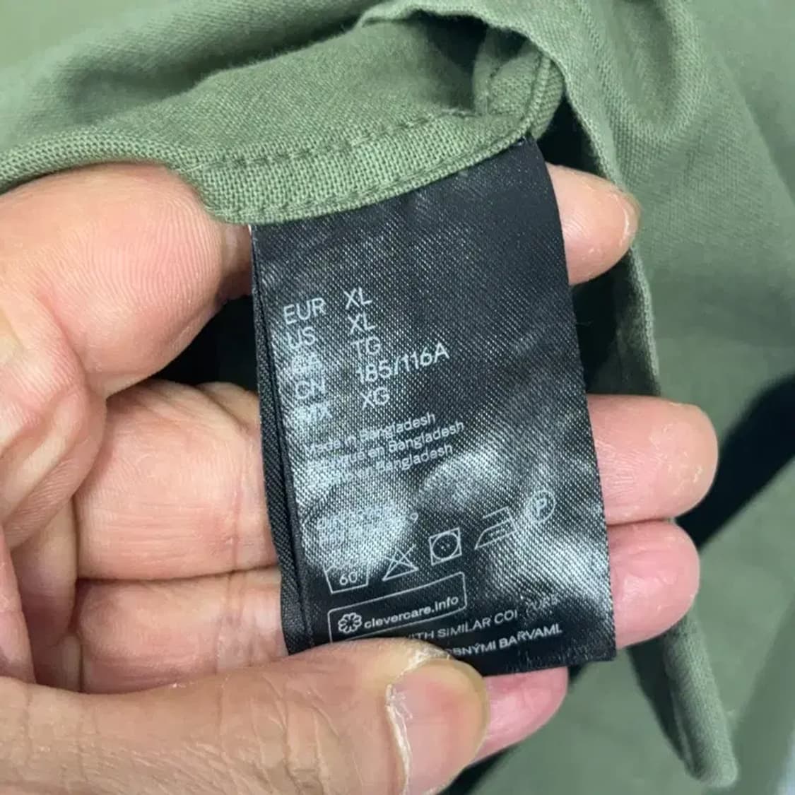 H&M 남성 캐주얼 카키 포켓 셔츠 XL 상품이미지6