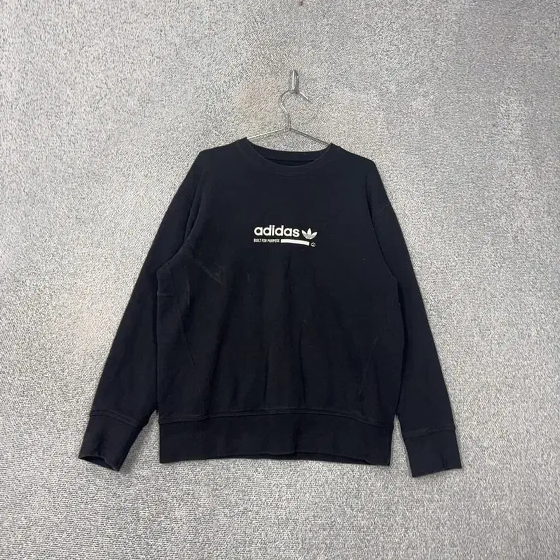 아디다스 스펠 프린팅 로고 캐주얼 블랙 맨투맨 XL 상품이미지1