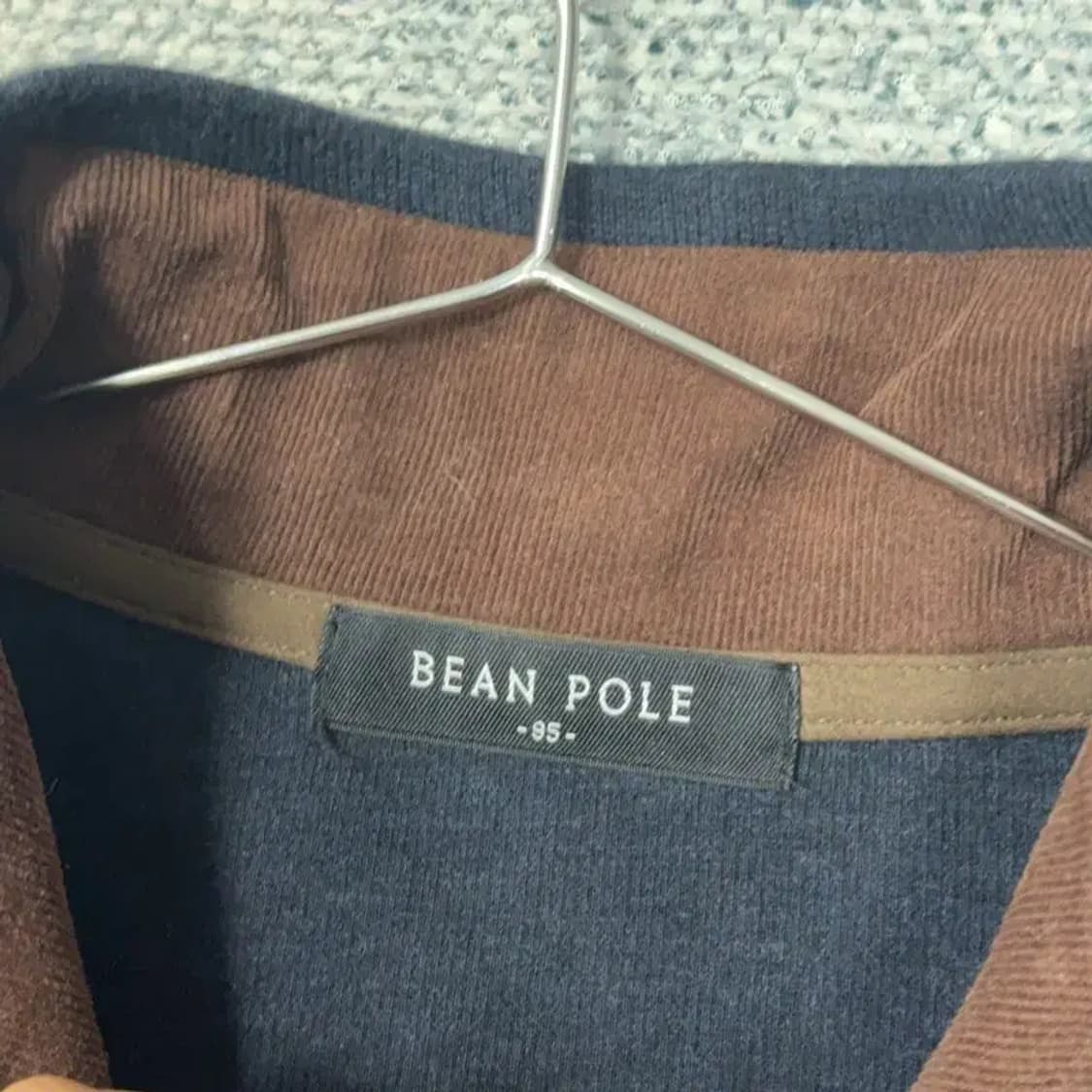 빈폴 네이비 로고 코튼 버튼 니트 긴팔티 95 상품이미지3