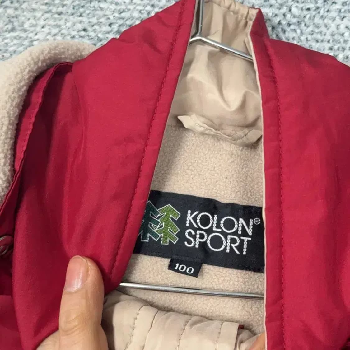 코오롱 스포츠 올드스쿨 레드 로고 바람막이 윈드자켓 100 상품이미지3