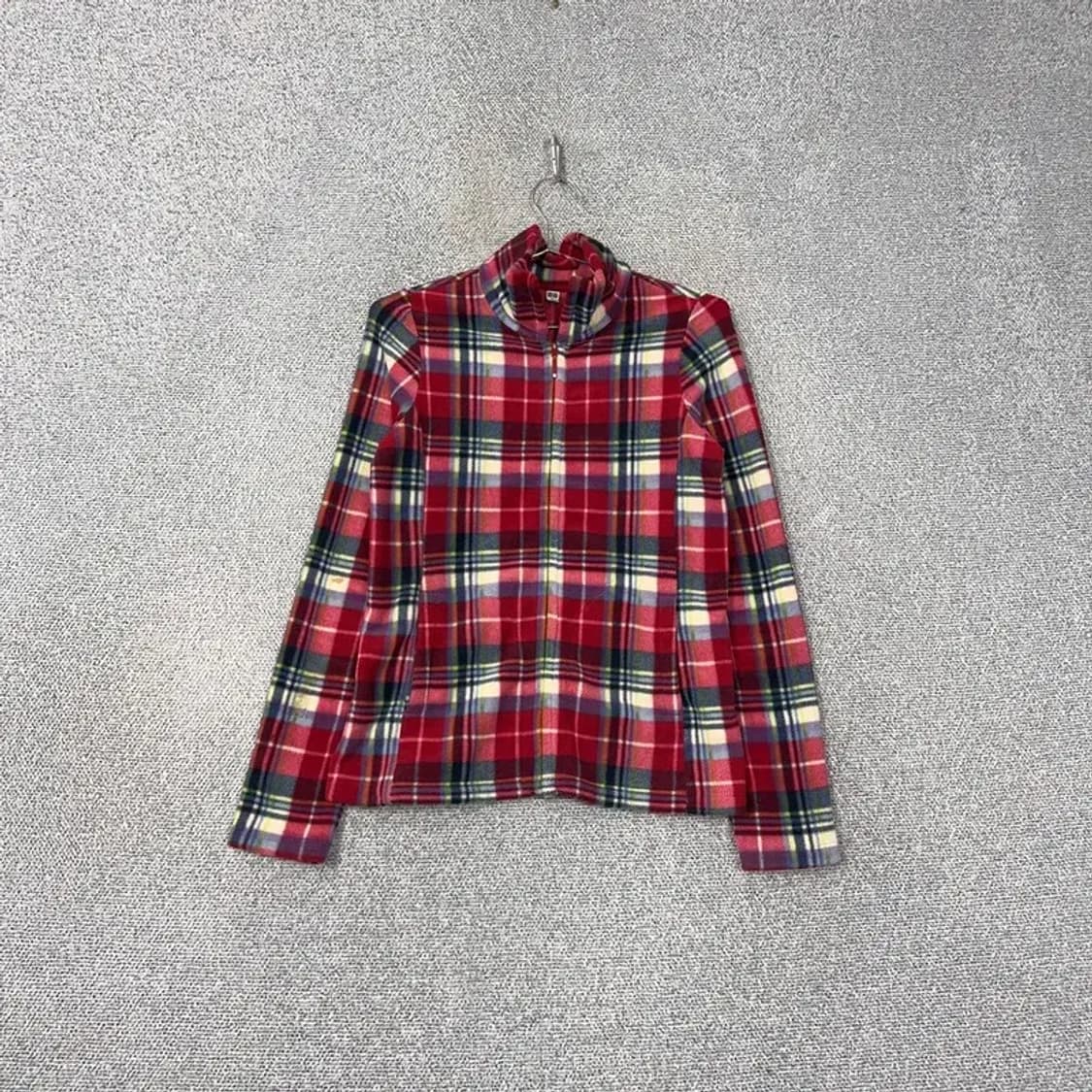 유니클로 크리스마스 체크 레드 후리스 M 상품이미지1