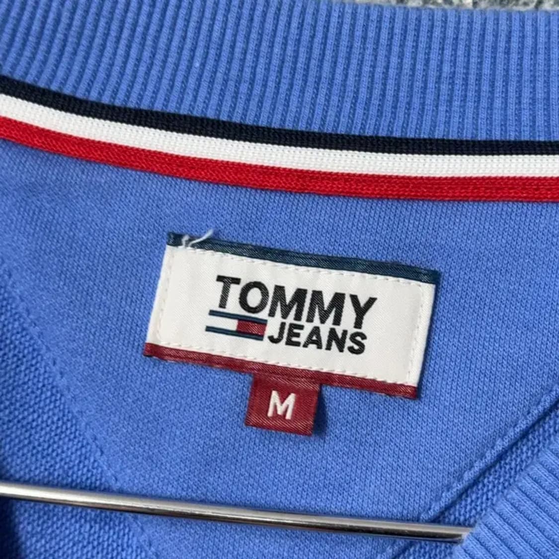 타미 진스 스펠 자수 로고 블루 맨투맨 M 상품이미지3