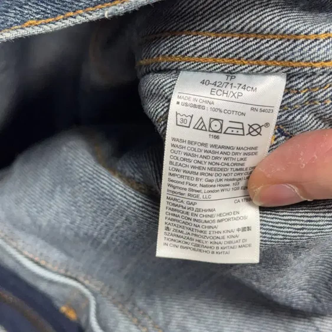 갭 빈티지 블루 워싱 데님 집업 자켓 XS 상품이미지4