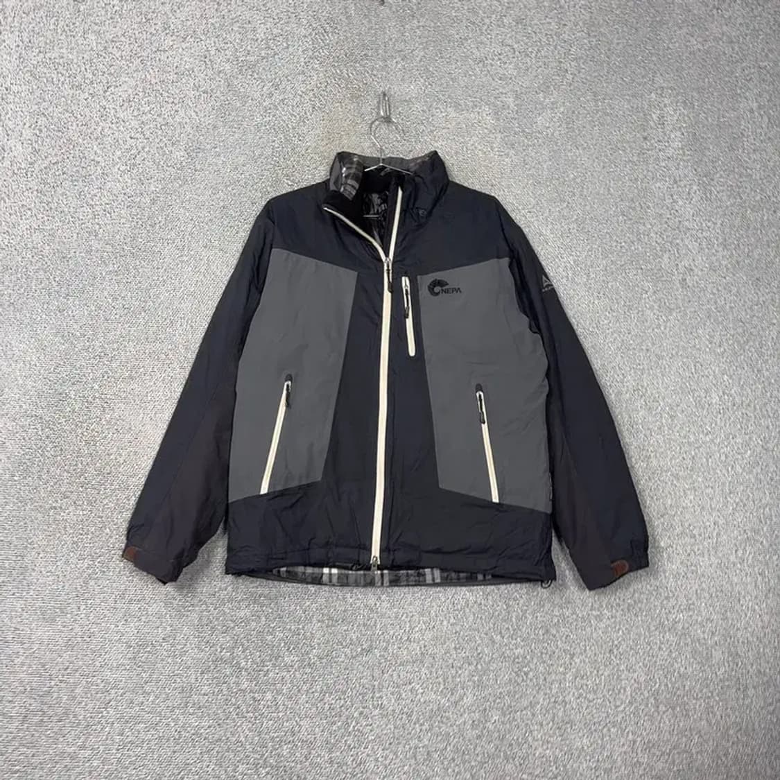 네파 그레이 투톤 캐주얼 로고 구스다운 거위털 패딩 점퍼 M 상품이미지1