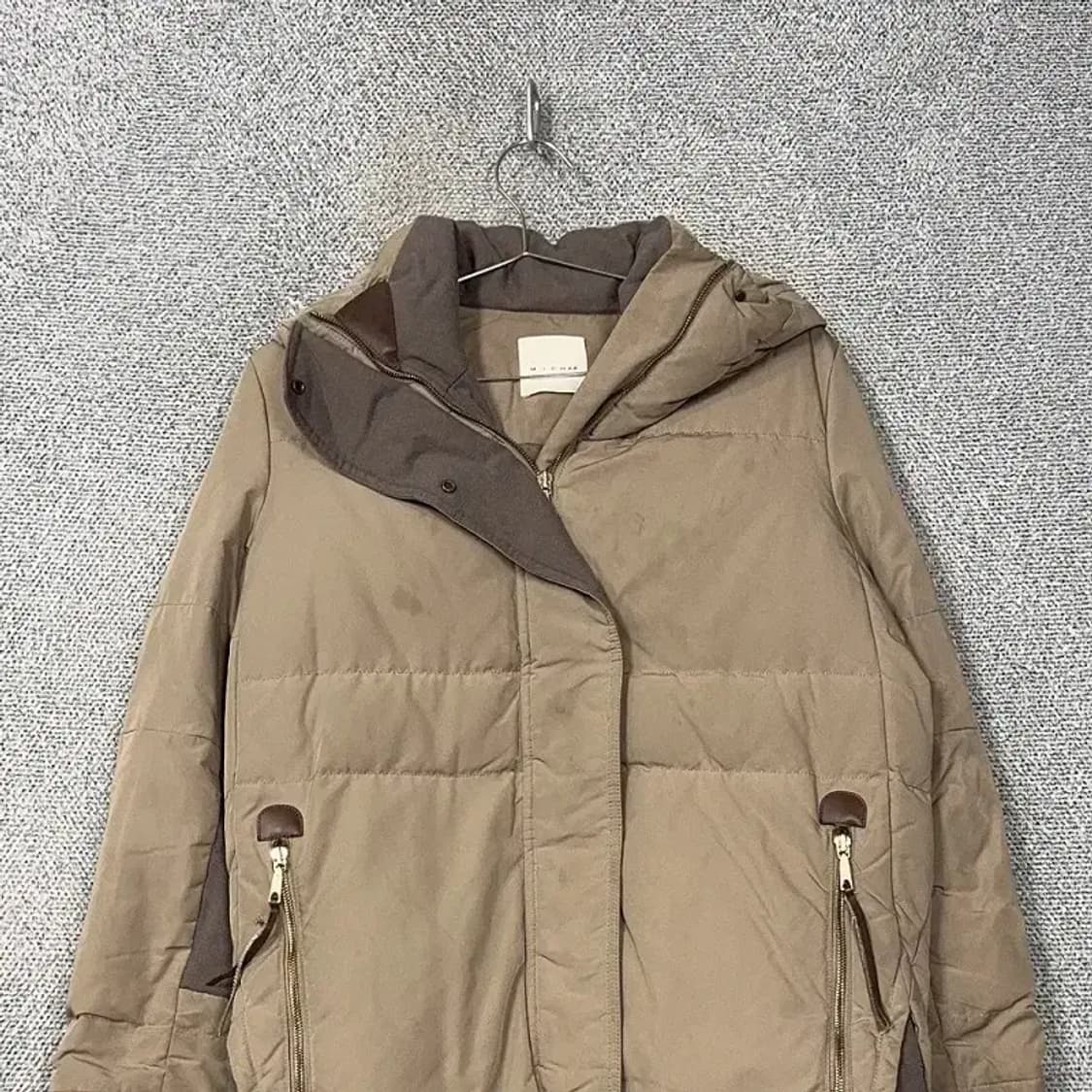 미샤 여성 덕다운 클래식 베이지 캐주얼 패딩 점퍼 91-165 상품이미지3