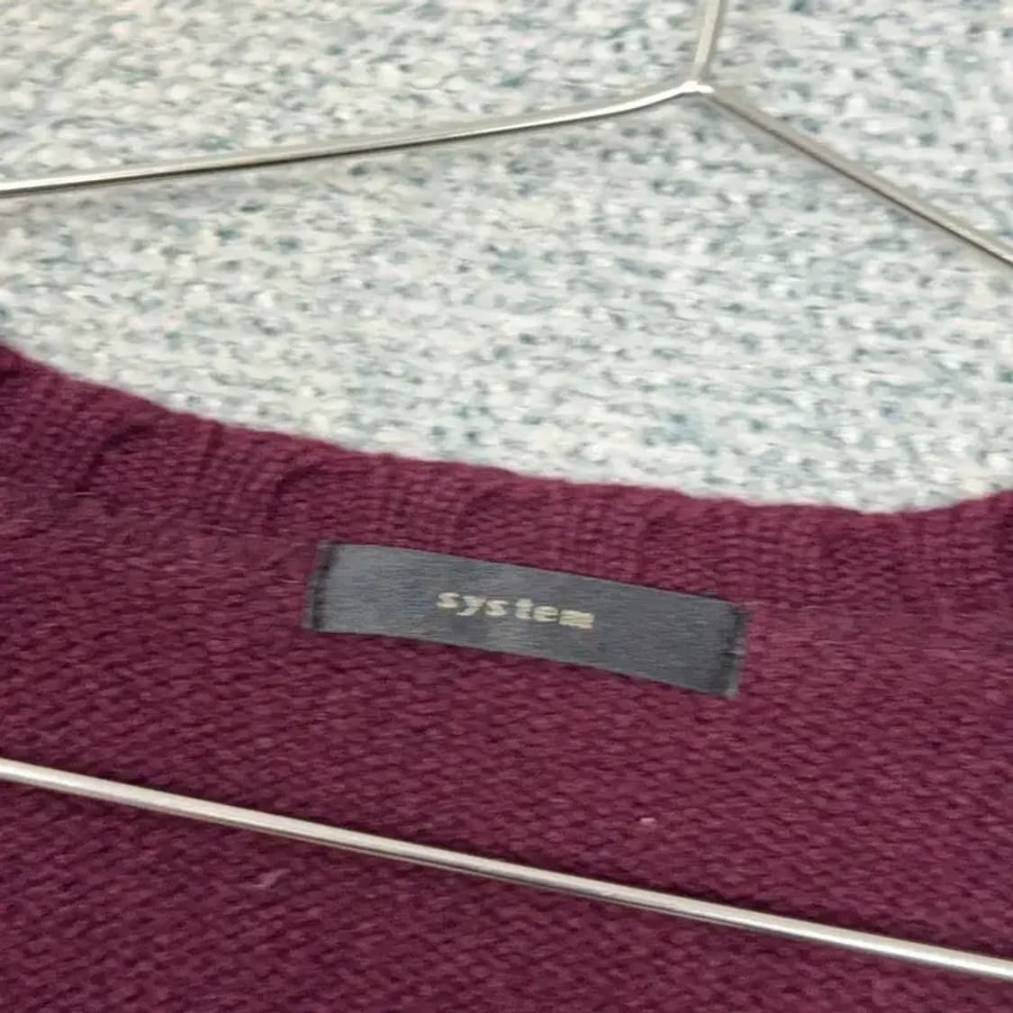 시스템 여성 한섬 캐주얼 버건디 니트 가디건 상품이미지5