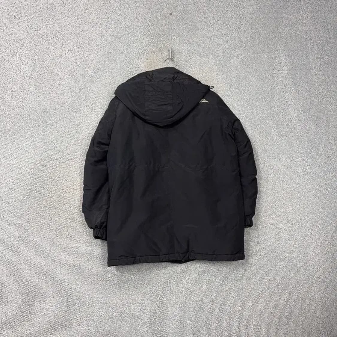 내셔널지오그래픽 블랙 로고 덕다운 롱패딩 점퍼 M 상품이미지2