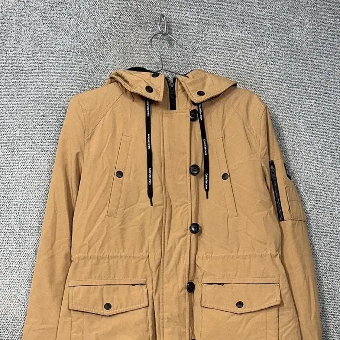 캘빈클라인 베이지 롱 패딩 S 상품이미지3