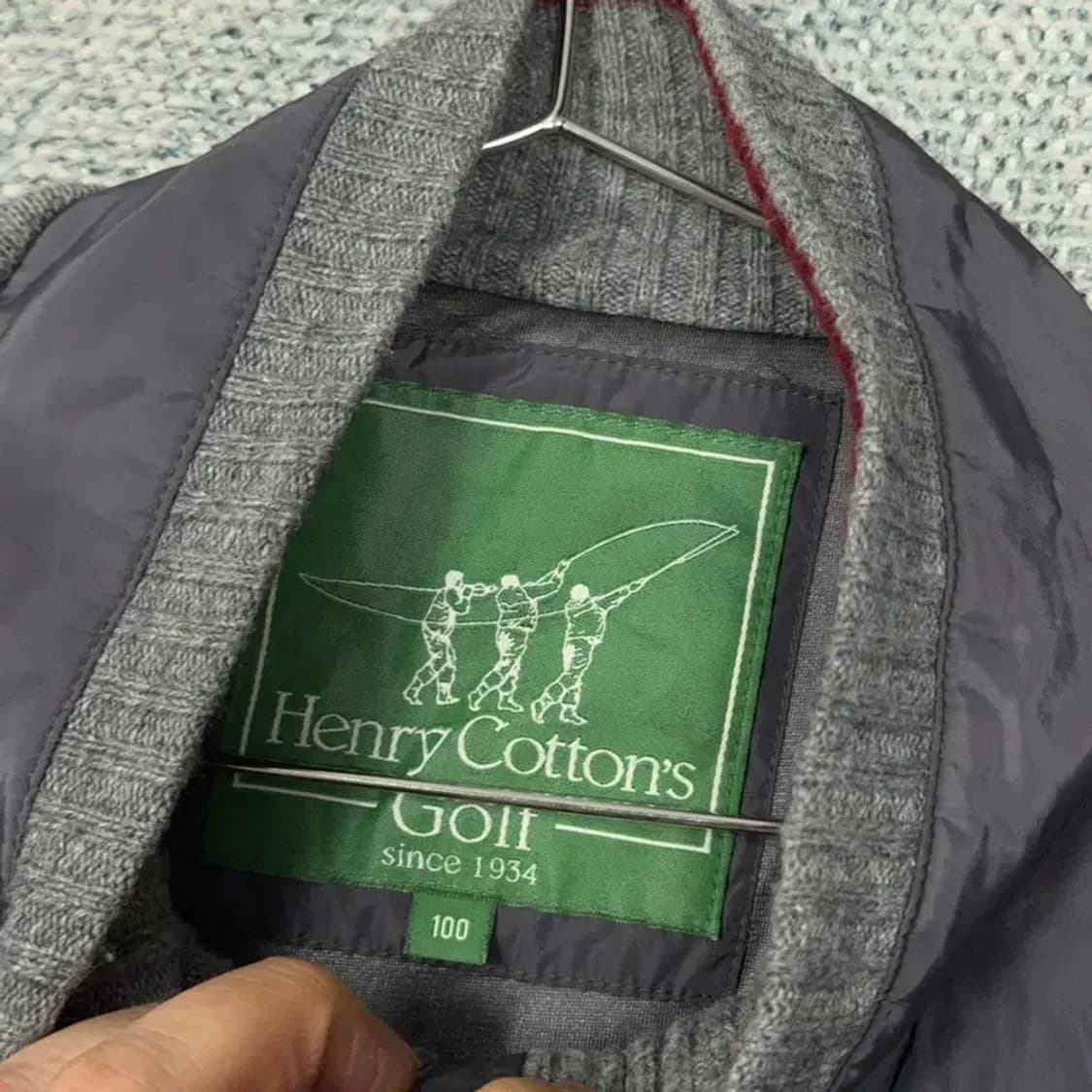 핸리코튼 경량 그레이 방품 니트 집업 100 상품이미지5