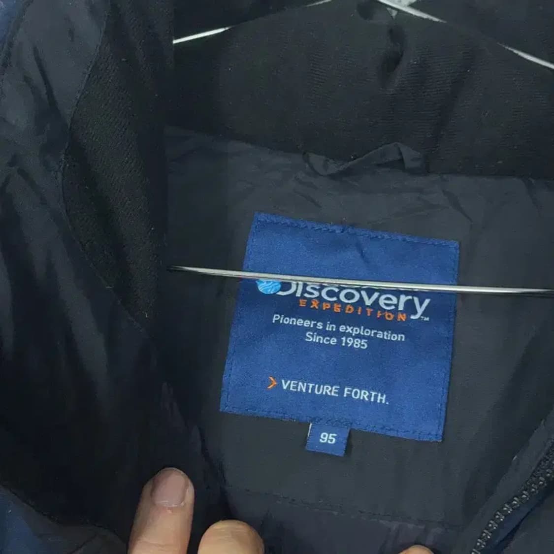 디스커버리 네이비 패치 로고 거위털 구스다운 패딩 점퍼 95 상품이미지3