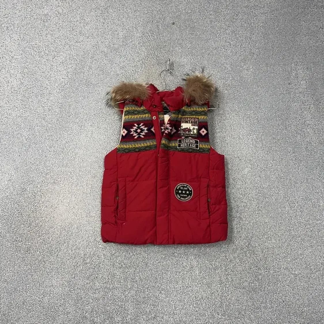 지프 패던 레드 패딩 조끼 L 상품이미지1
