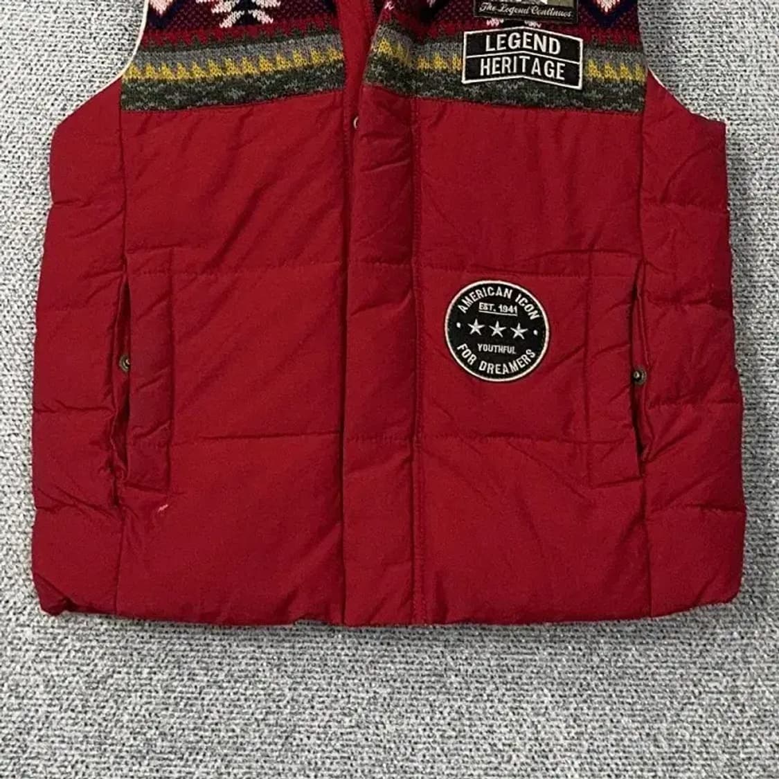 지프 패던 레드 패딩 조끼 L 상품이미지4