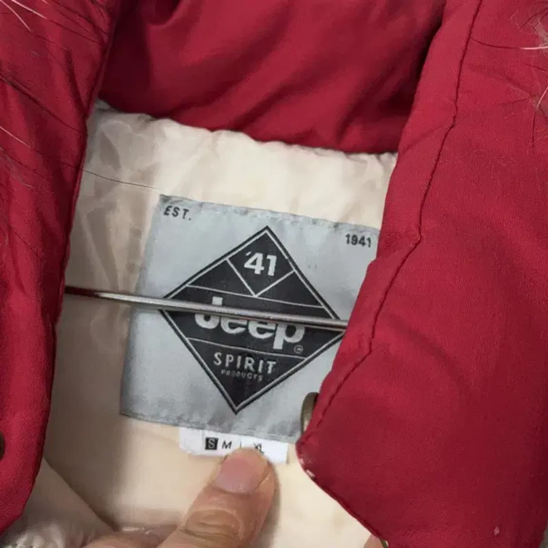 지프 패던 레드 패딩 조끼 L 상품이미지5