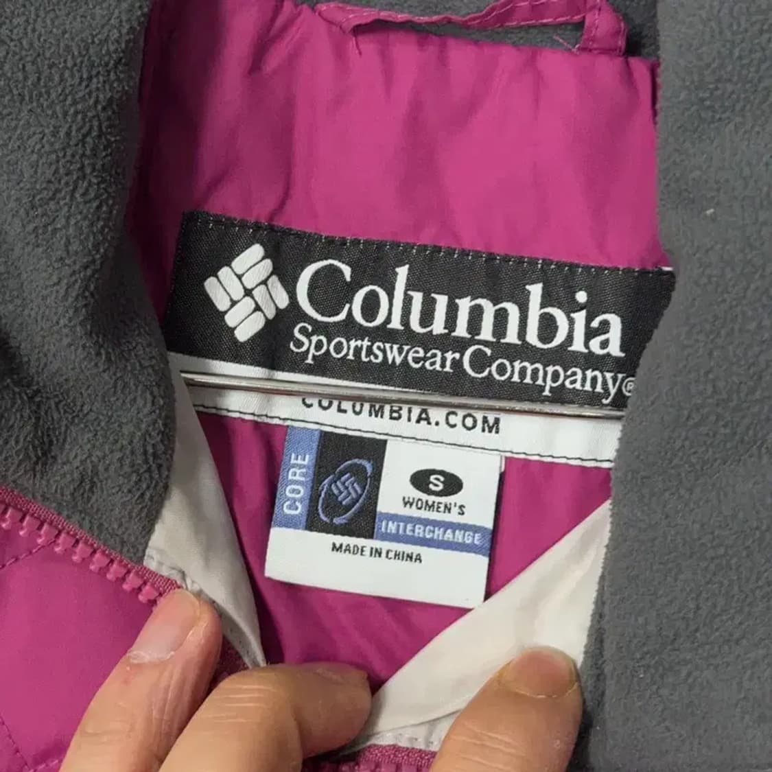 콜롬비아 퀄팅 핑크 경량 패딩 S 상품이미지3