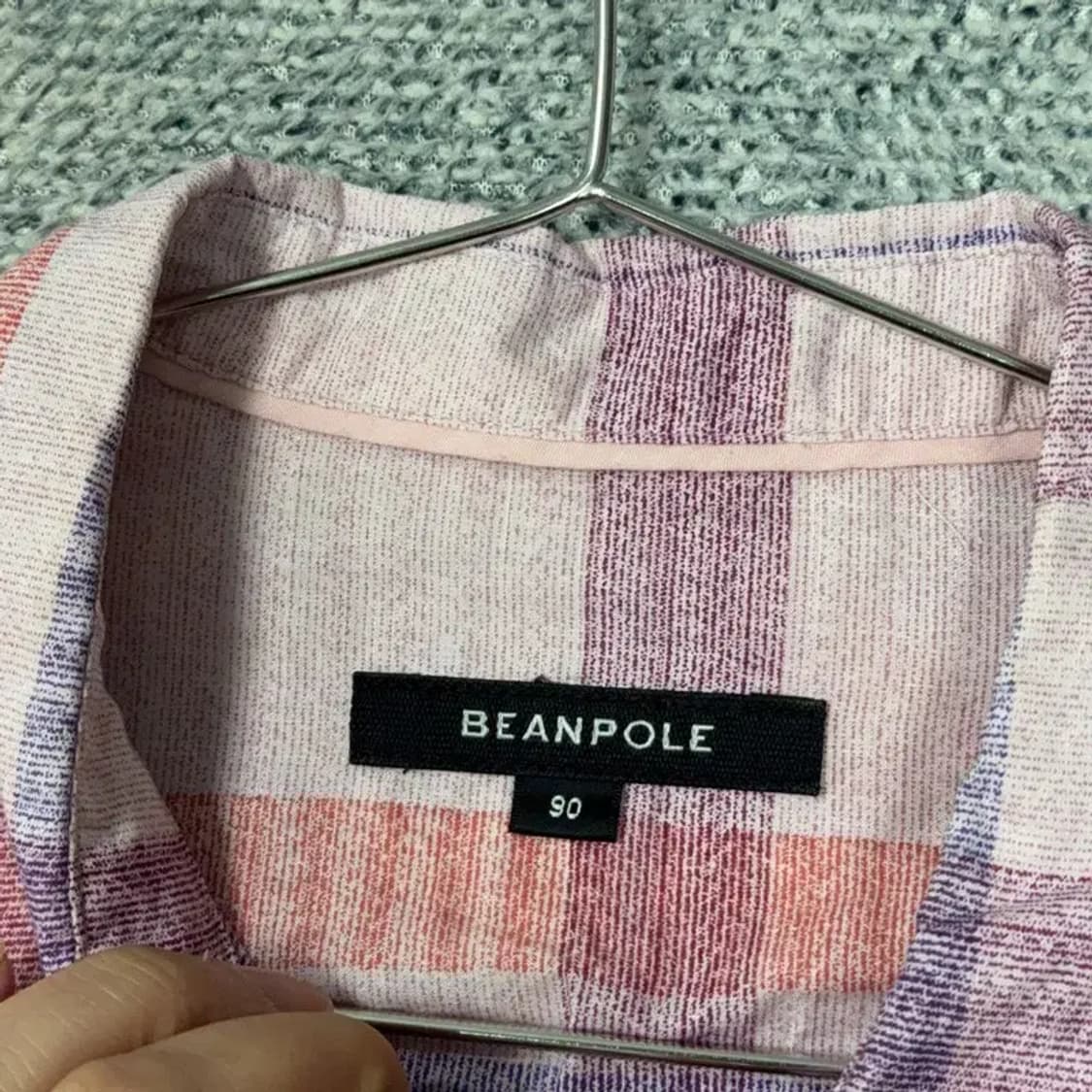 빈폴 체크 라이트 핑크 셔츠 90 상품이미지3