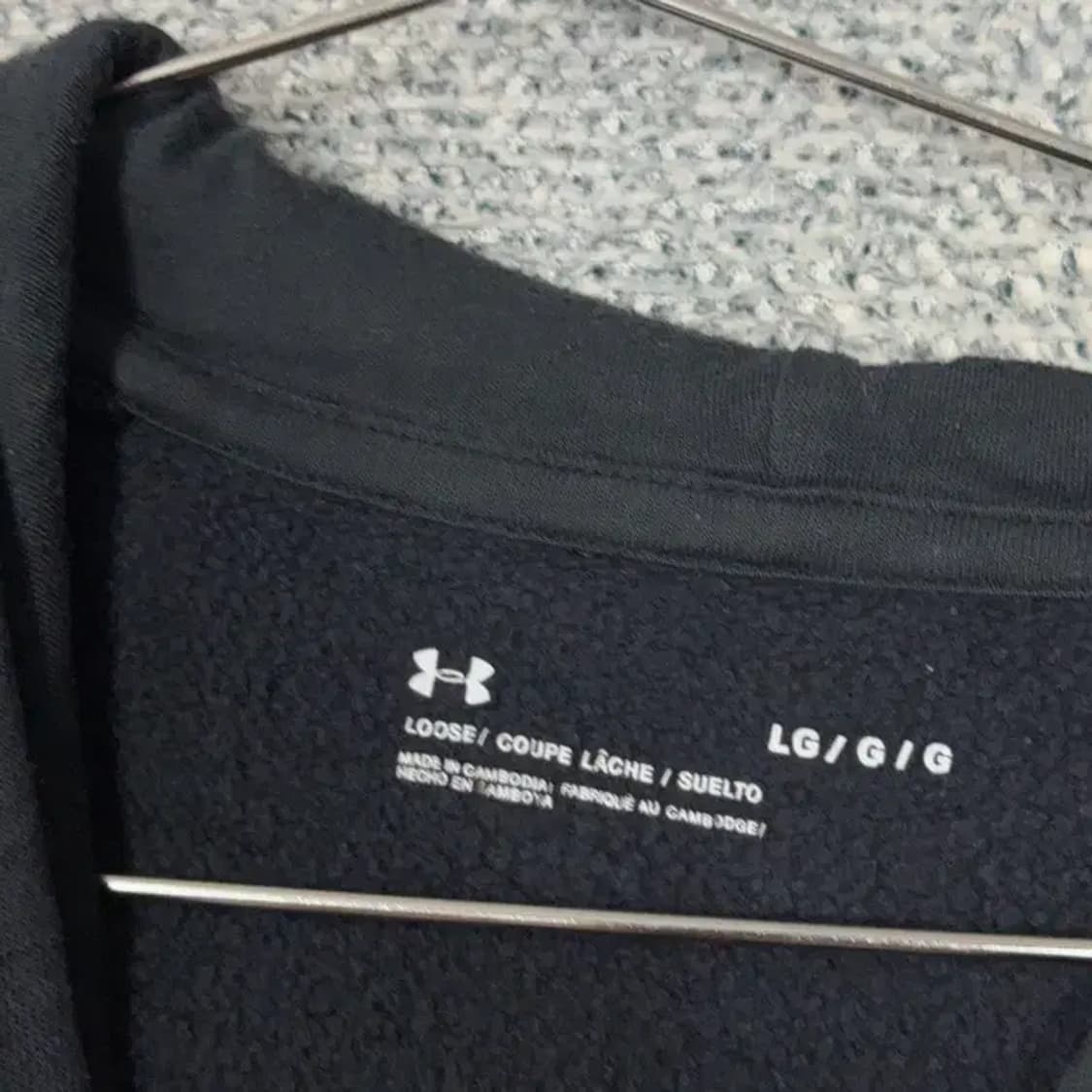 언더아머 로고 블랙 후드티 L 상품이미지3