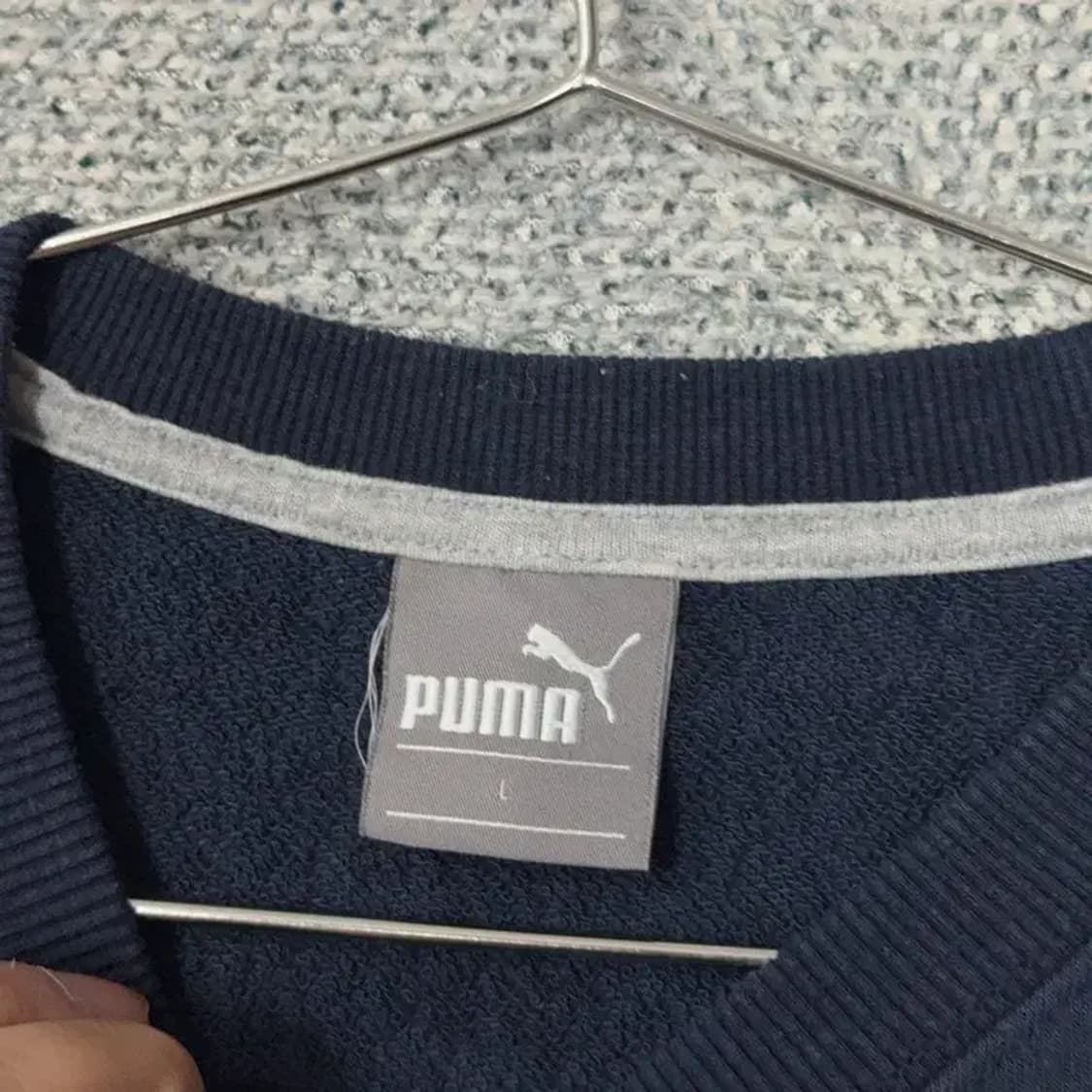 푸마 빅로고 프린팅 네이비 맨투맨 L 상품이미지3