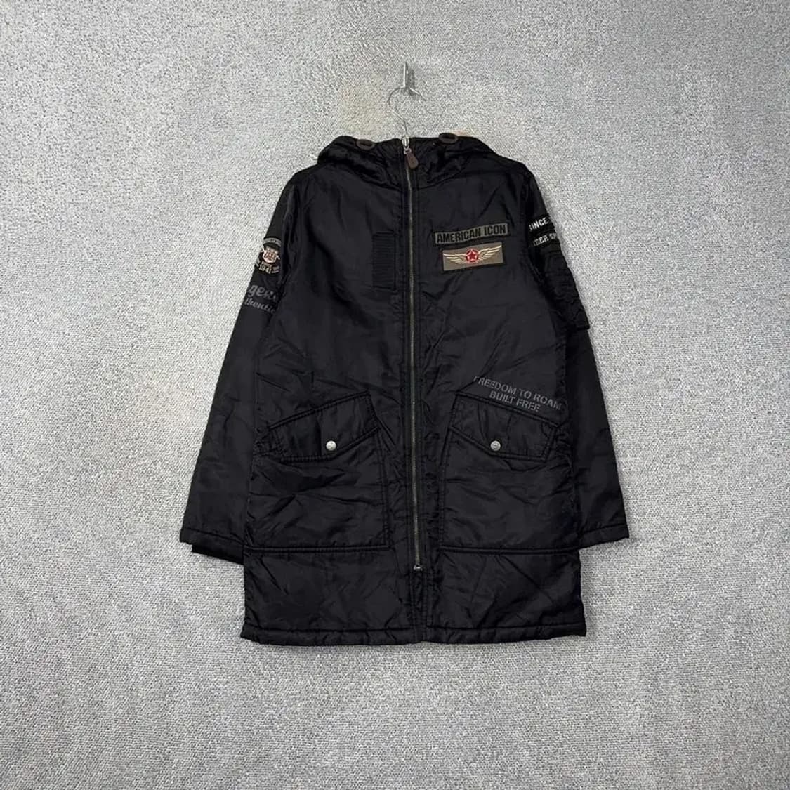 지프 아메리카 패치 블랙 항공 점퍼 패딩 L 상품이미지1