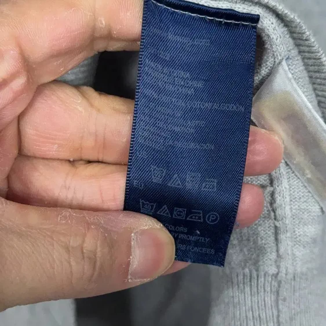 타미힐피거 로고 라운드넥 라이트 그레이 니트 M 상품이미지4