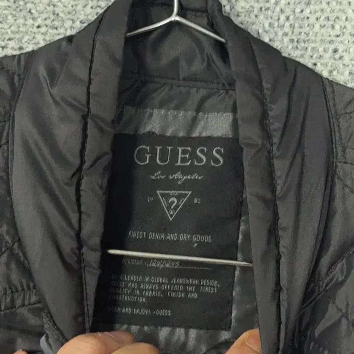 게스 남성 퀄팅 블랙 자켓 105 상품이미지6