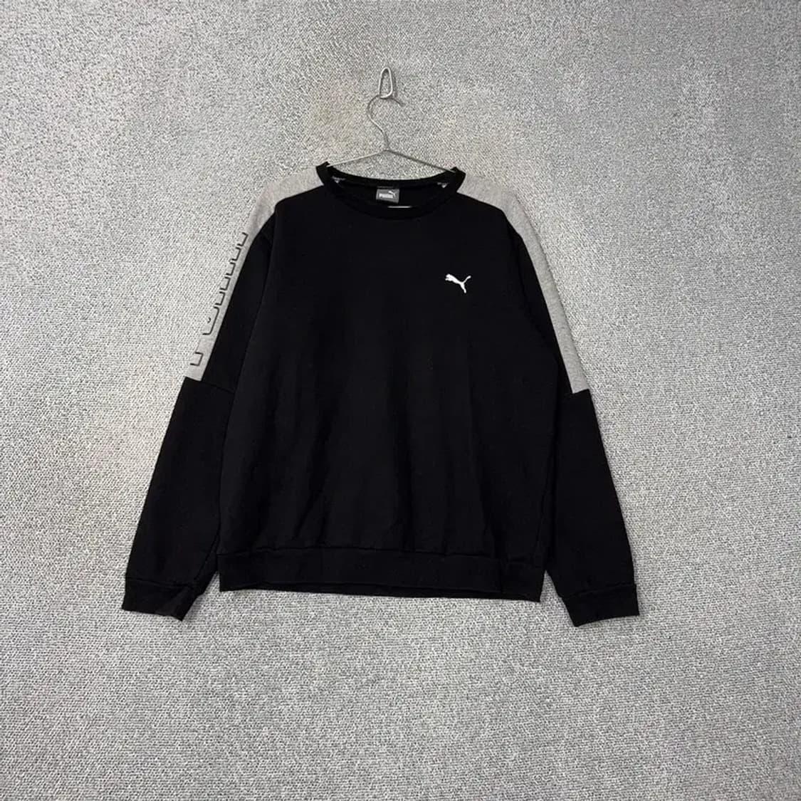 푸마 로고 블랙 맨투맨 XXL 상품이미지1