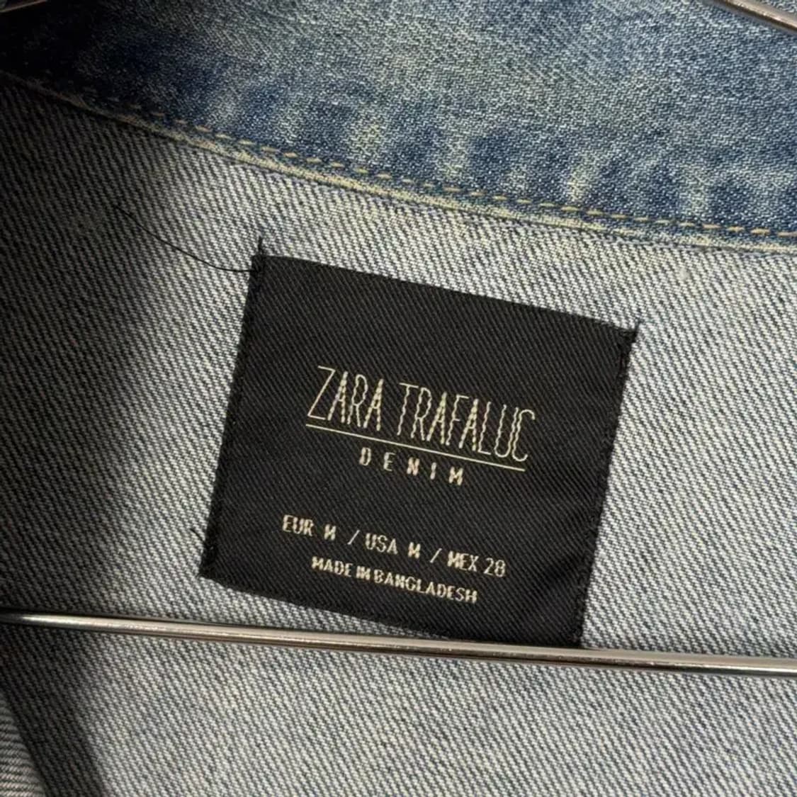 자라 워싱 데님 남성 청자켓 M 상품이미지3