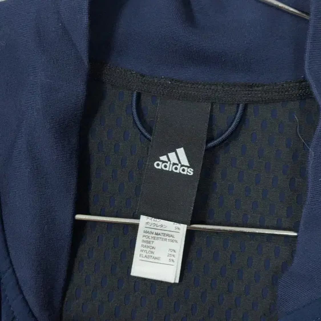 아디다스 로고 기능성 네이비 트랙탑 져지 S 상품이미지3
