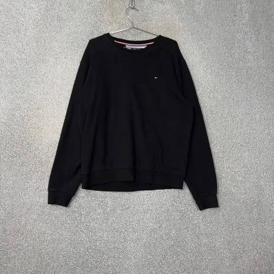 타미힐피거 로고 라운드넥 블랙 맨투맨 XL 상품이미지1