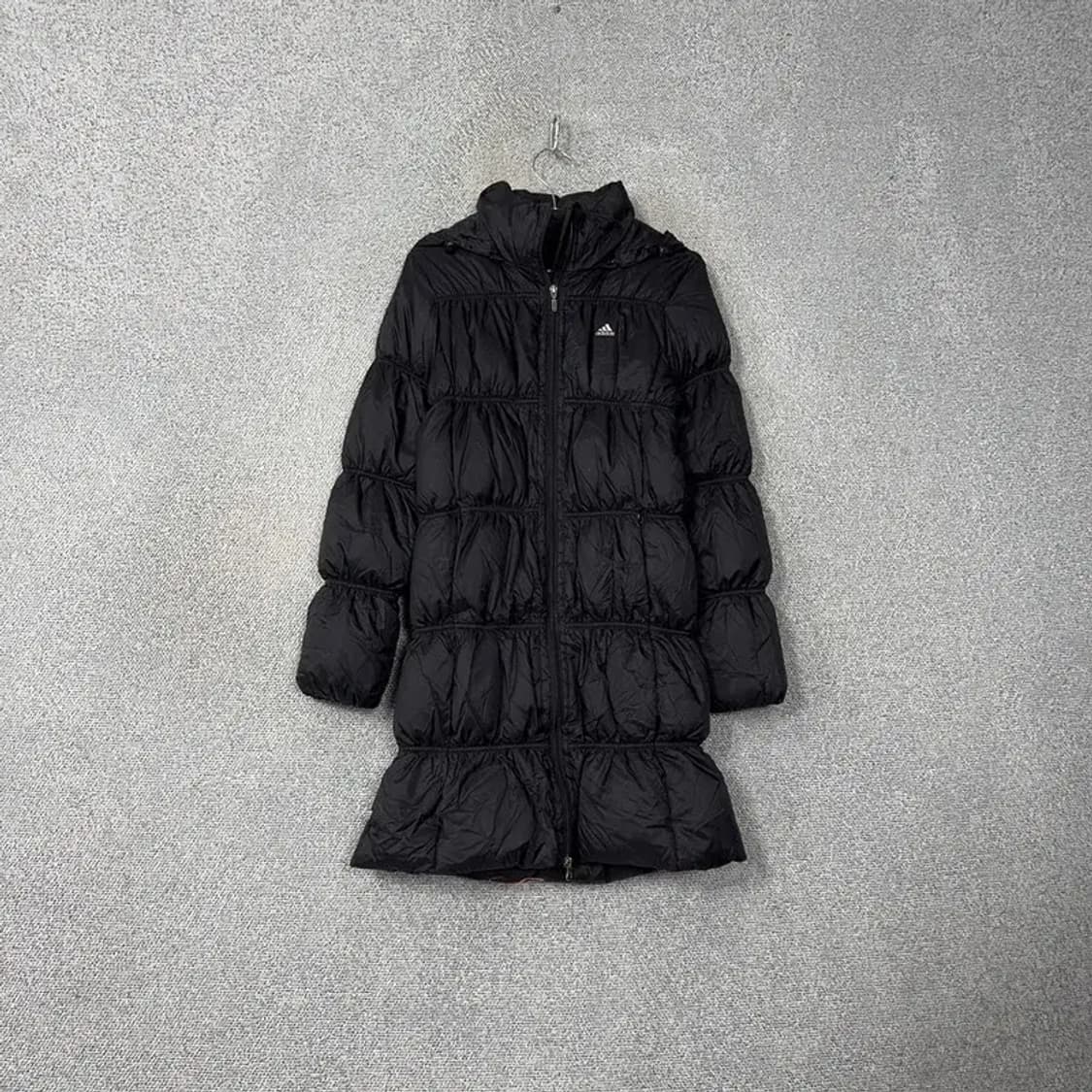 아디다스 블랙 로고 여성 덕다운 오리털 롱패딩 95 상품이미지1