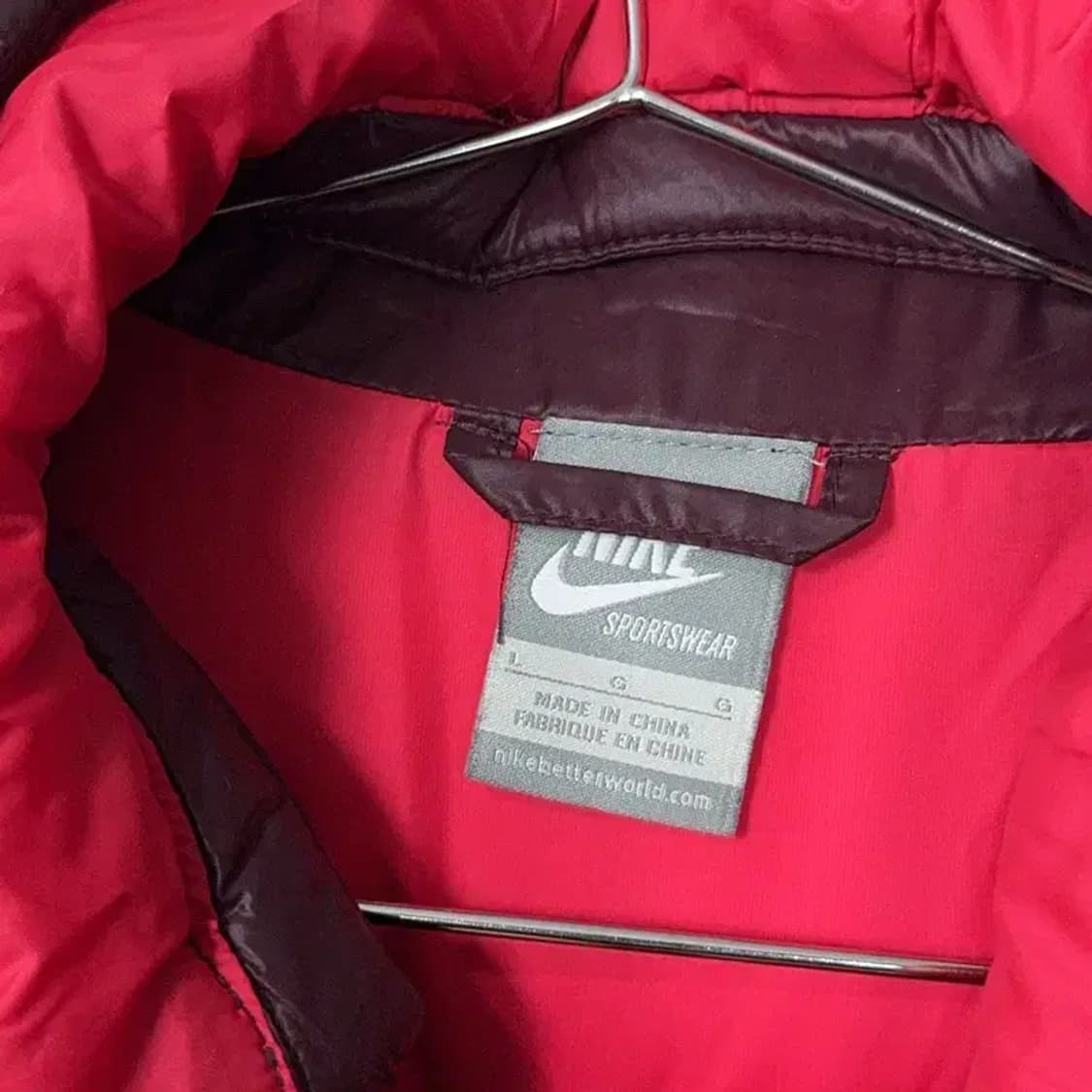 나이키 버건디 멀티컬러 패딩 점퍼 L 상품이미지3