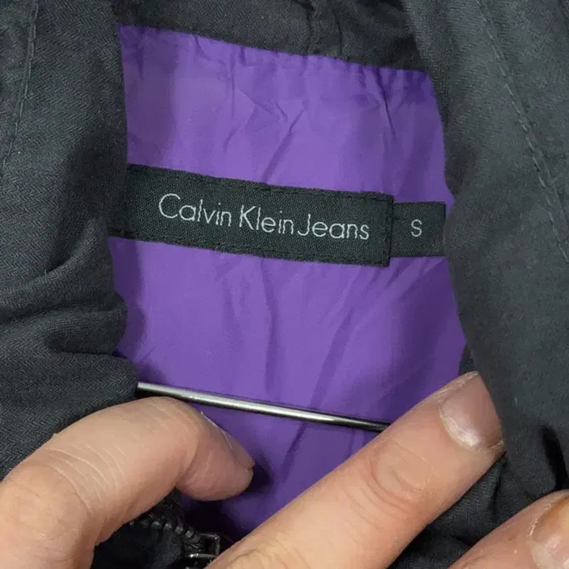 캘빈클라인 더플 버튼 그레이 패딩 자켓 S 상품이미지3