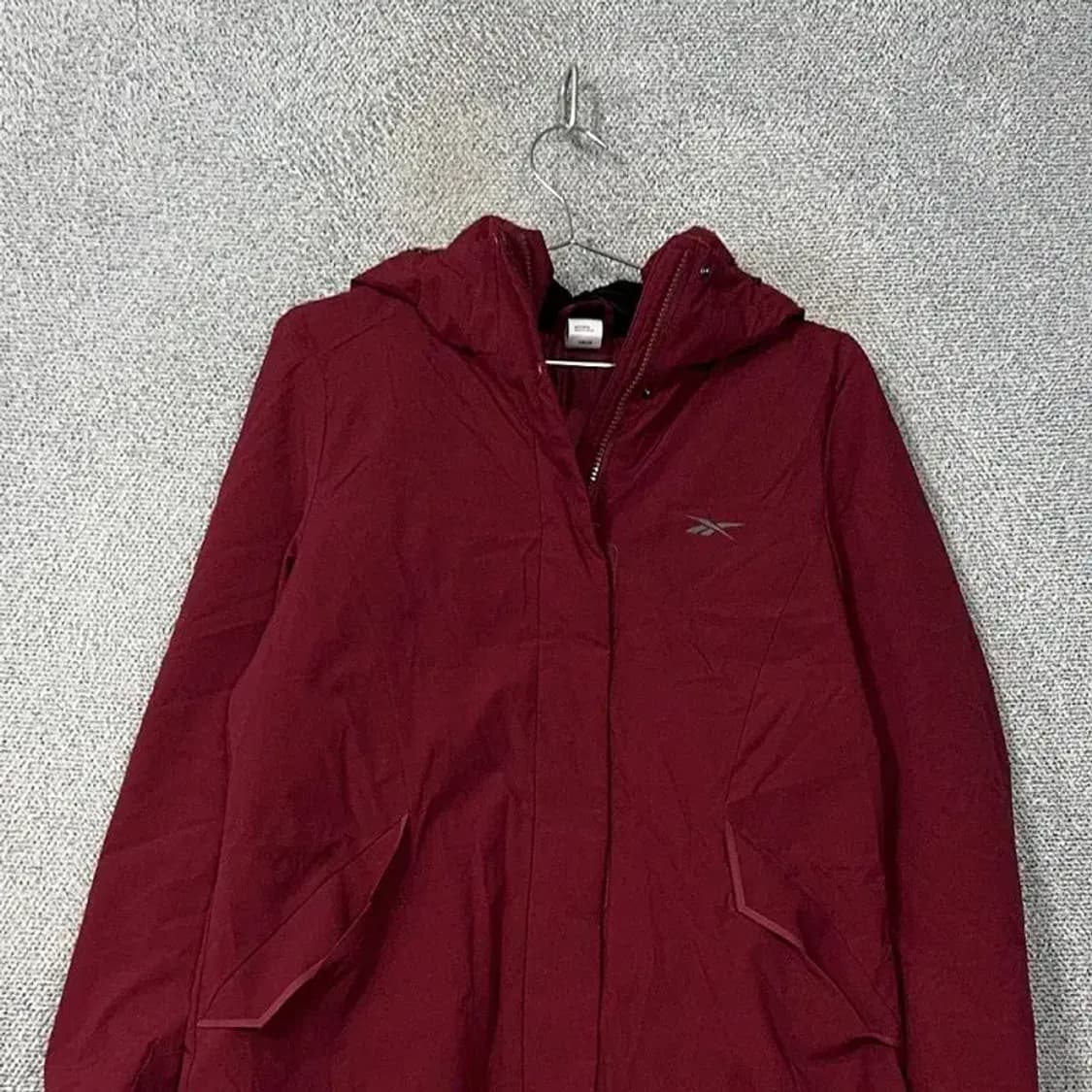 리복 로고 버건디 롱 패딩 M 상품이미지3