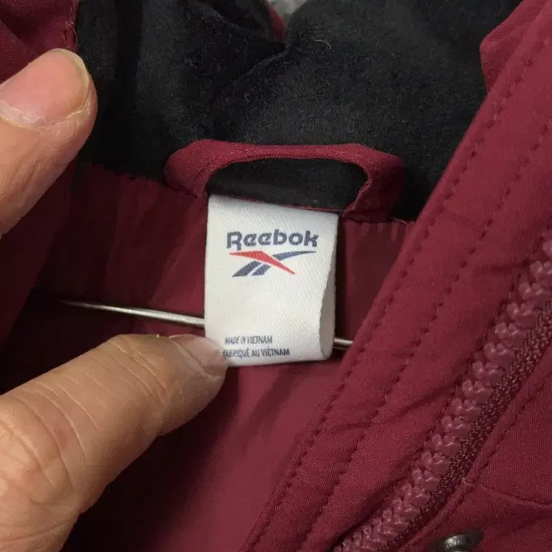 리복 로고 버건디 롱 패딩 M 상품이미지6
