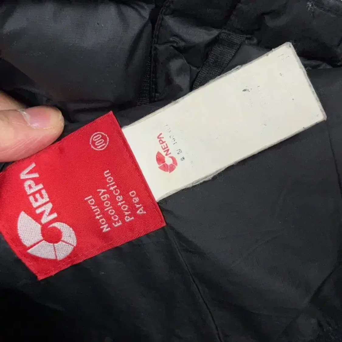 네파 블랙 로고 구스다운 거위털 패딩 점퍼 L 상품이미지3