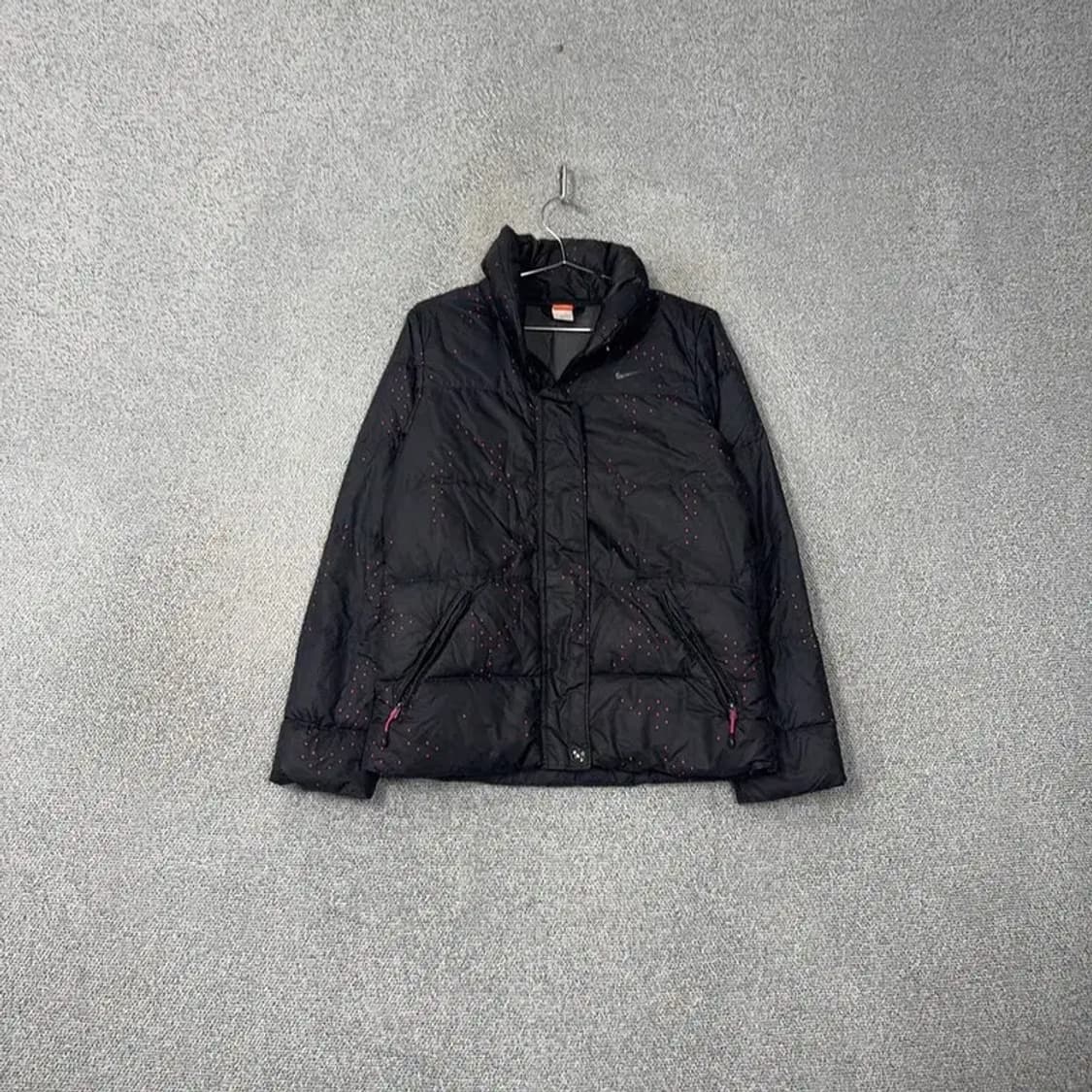 나이키 핑크 도트 블랙 덕다운 오리털 패딩 점퍼 L 상품이미지1