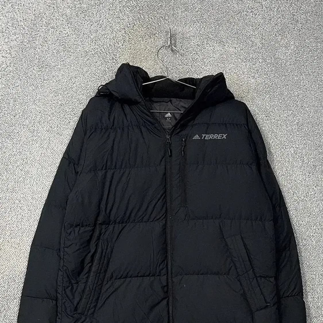 아디다스 블랙 로고 캐주얼 다운 롱패딩 M 상품이미지3