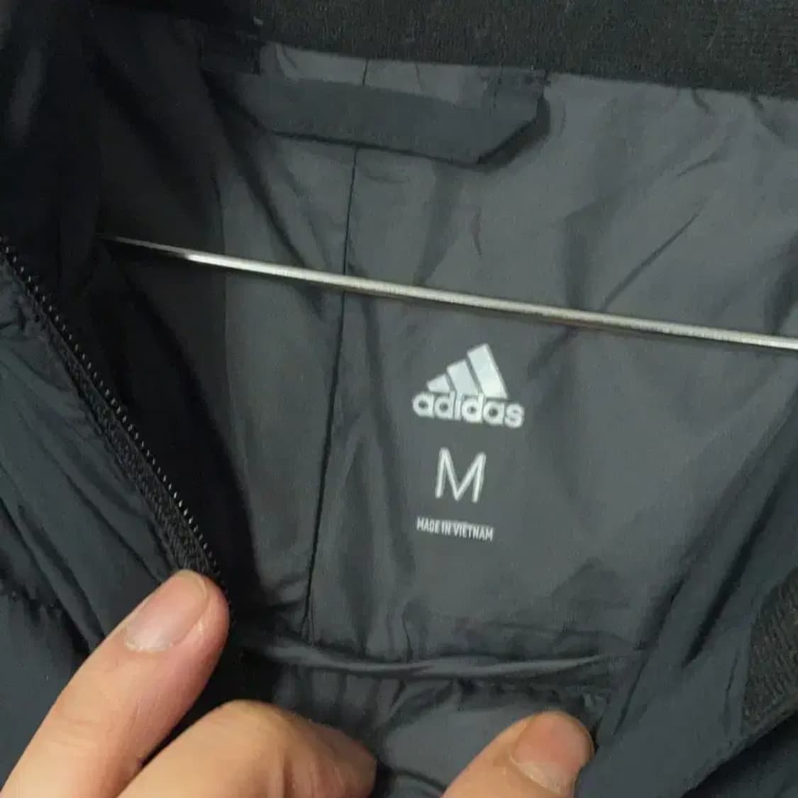 아디다스 블랙 로고 캐주얼 다운 롱패딩 M 상품이미지5