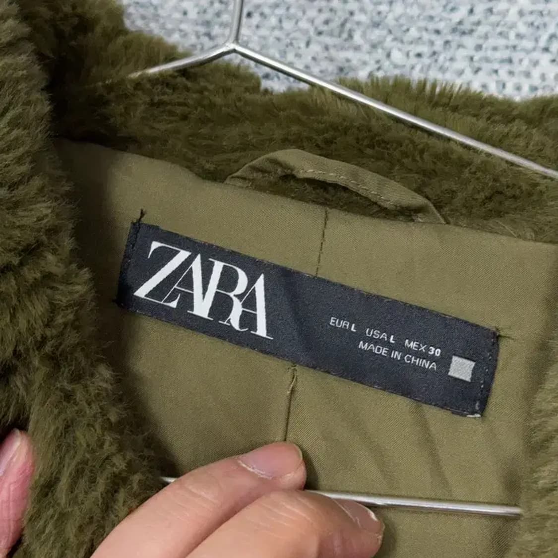 자라 카키 플리스 후리스 점퍼 패딩 L 상품이미지3