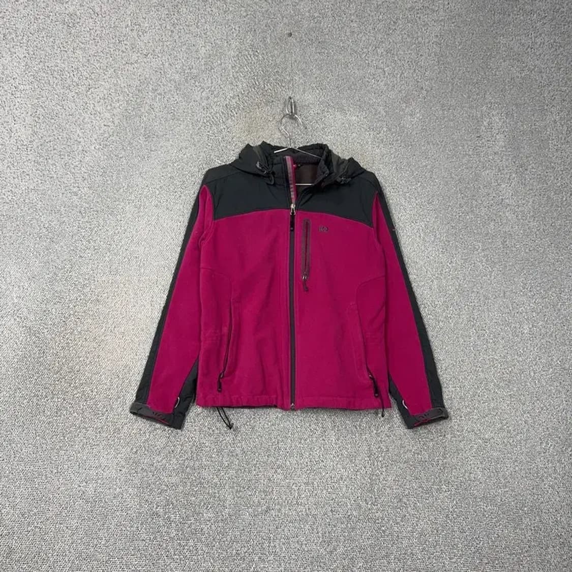 K2 퍼플 핑크 로고 기능성 후리스 후드집업 100 상품이미지1
