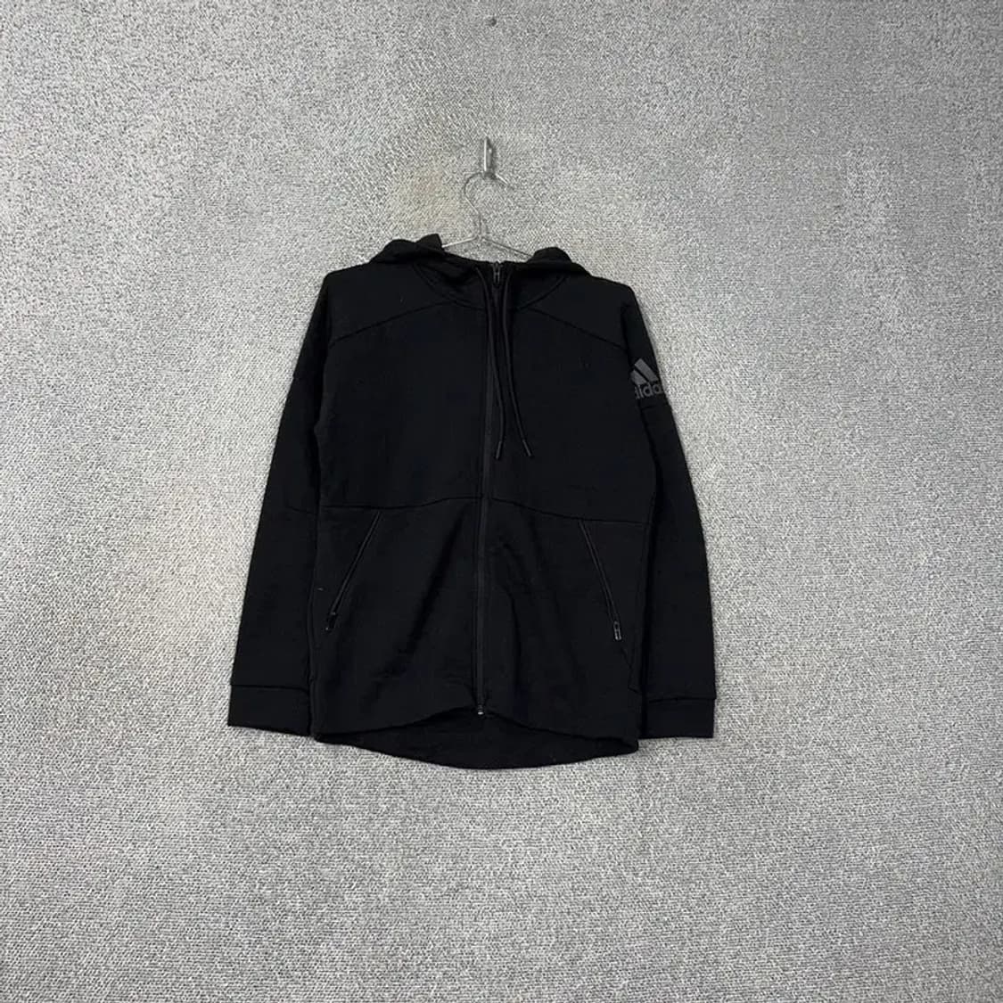 아디다스 블랙 완장 로고 후드집업 S 상품이미지1