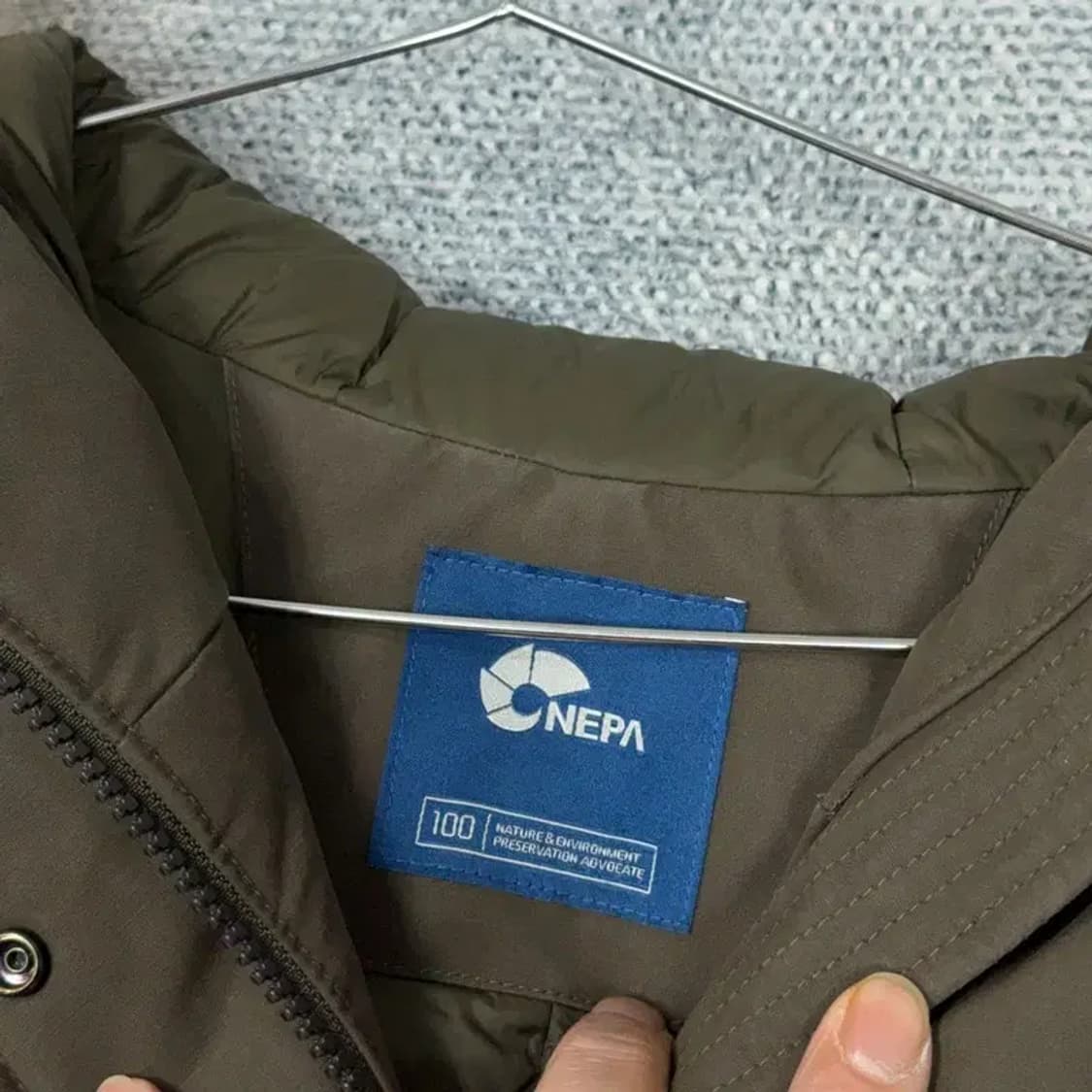 네파 브라운 로고 다운 롱패딩 100 상품이미지6
