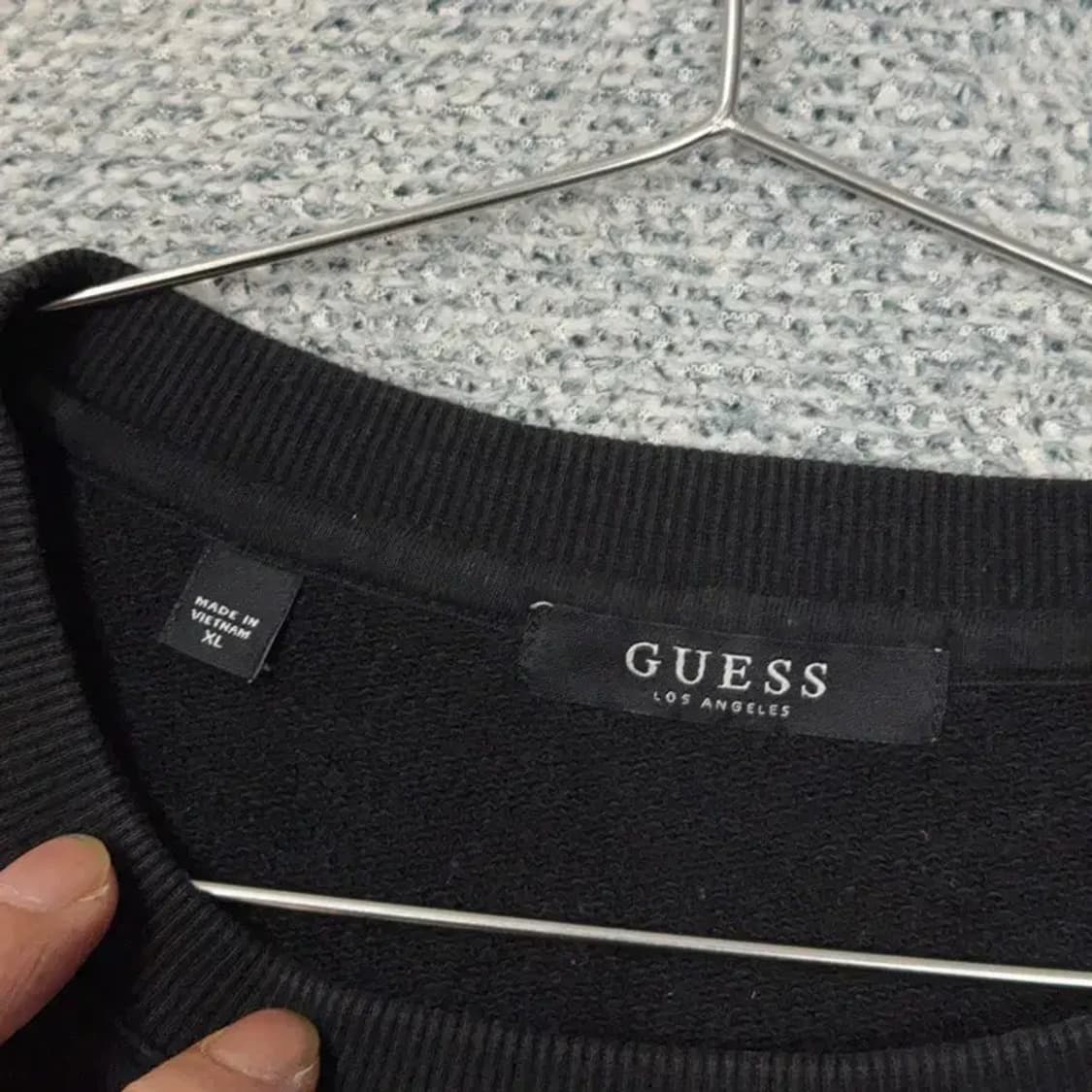 게스 로고 캐주얼 블랙 맨투맨 XL 상품이미지3