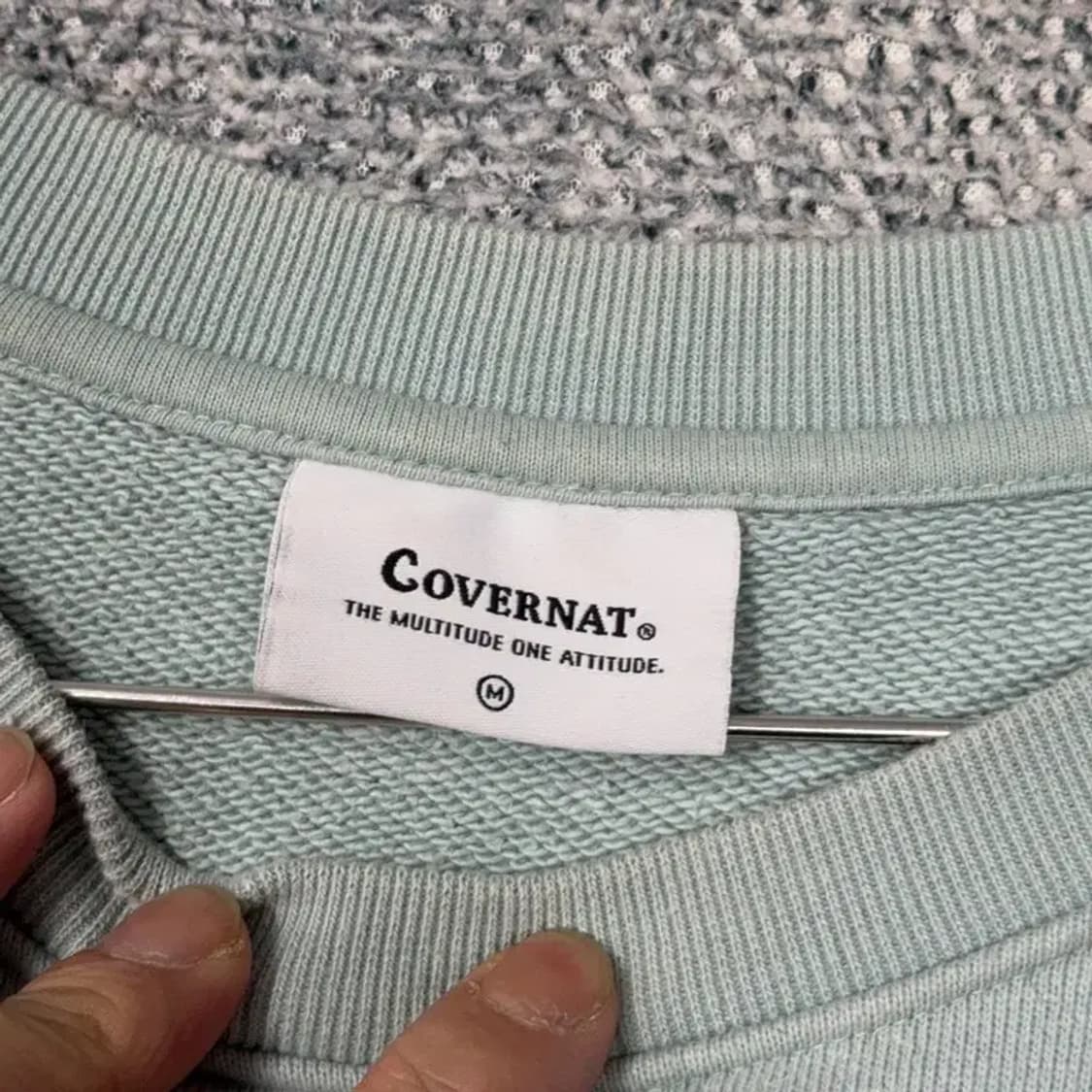 커버낫 백로고 민트 맨투맨 M 상품이미지3