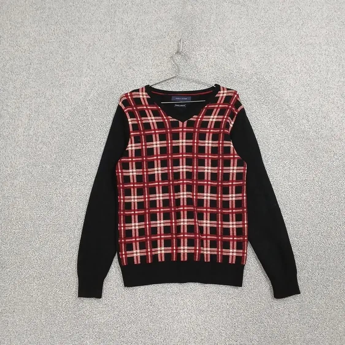 타미힐피거 레드 체크 캐주얼 니트 S 상품이미지1