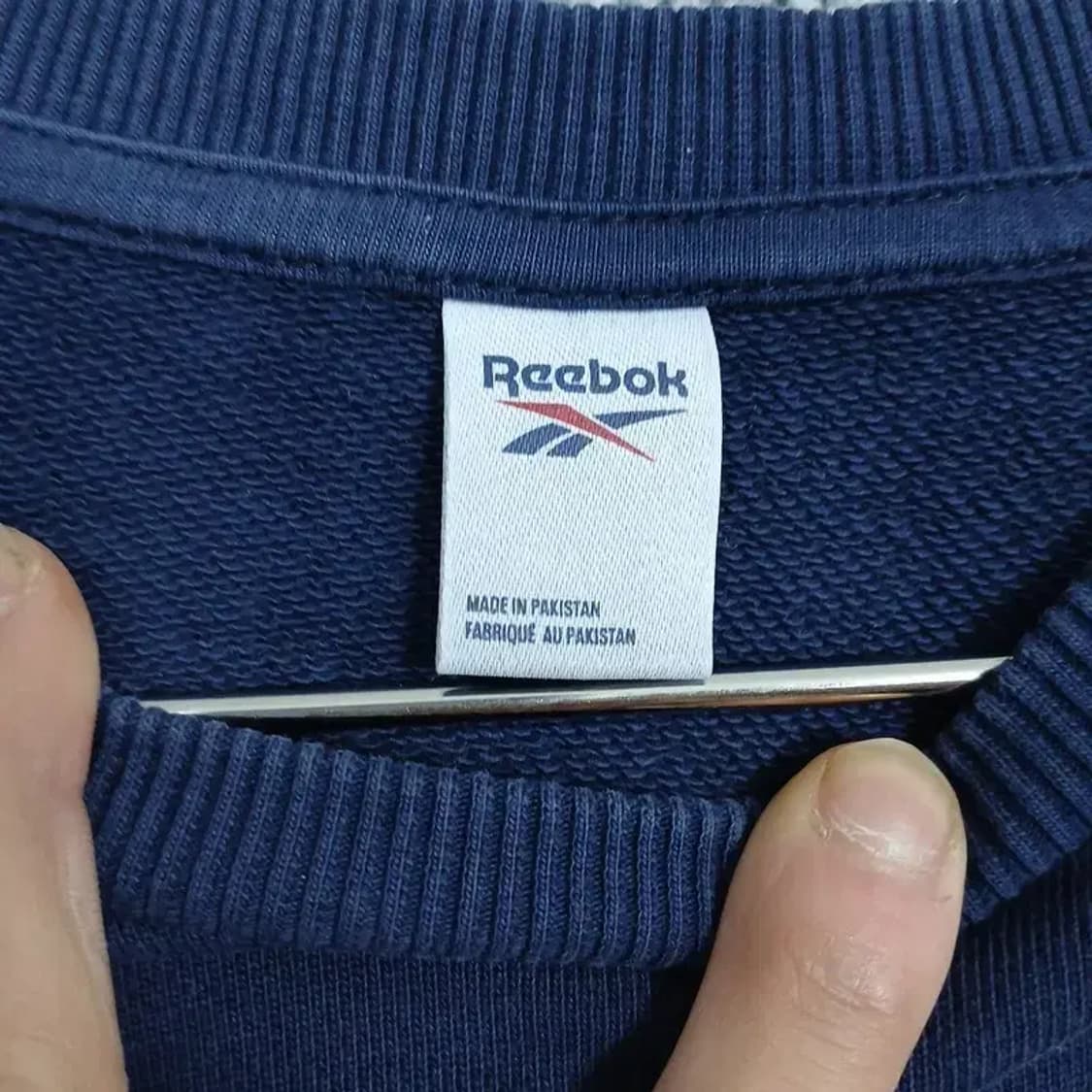 리복 네이비 로고 캐주얼 맨투맨 L 상품이미지3