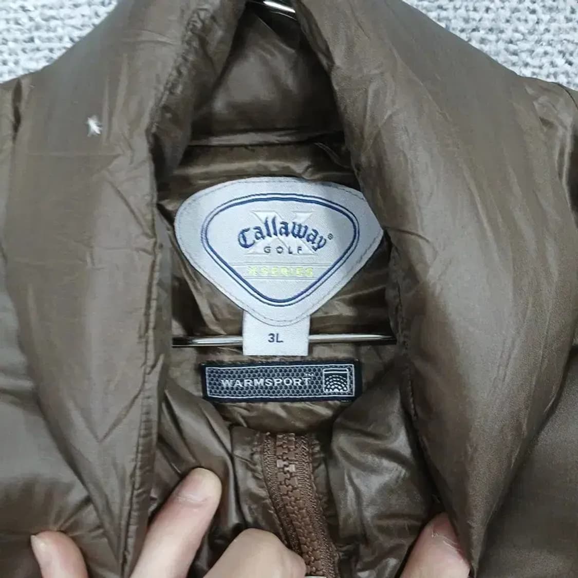 캘러웨이 골프 남성 브라운 빅사이즈 조끼 패딩 3XL 상품이미지3