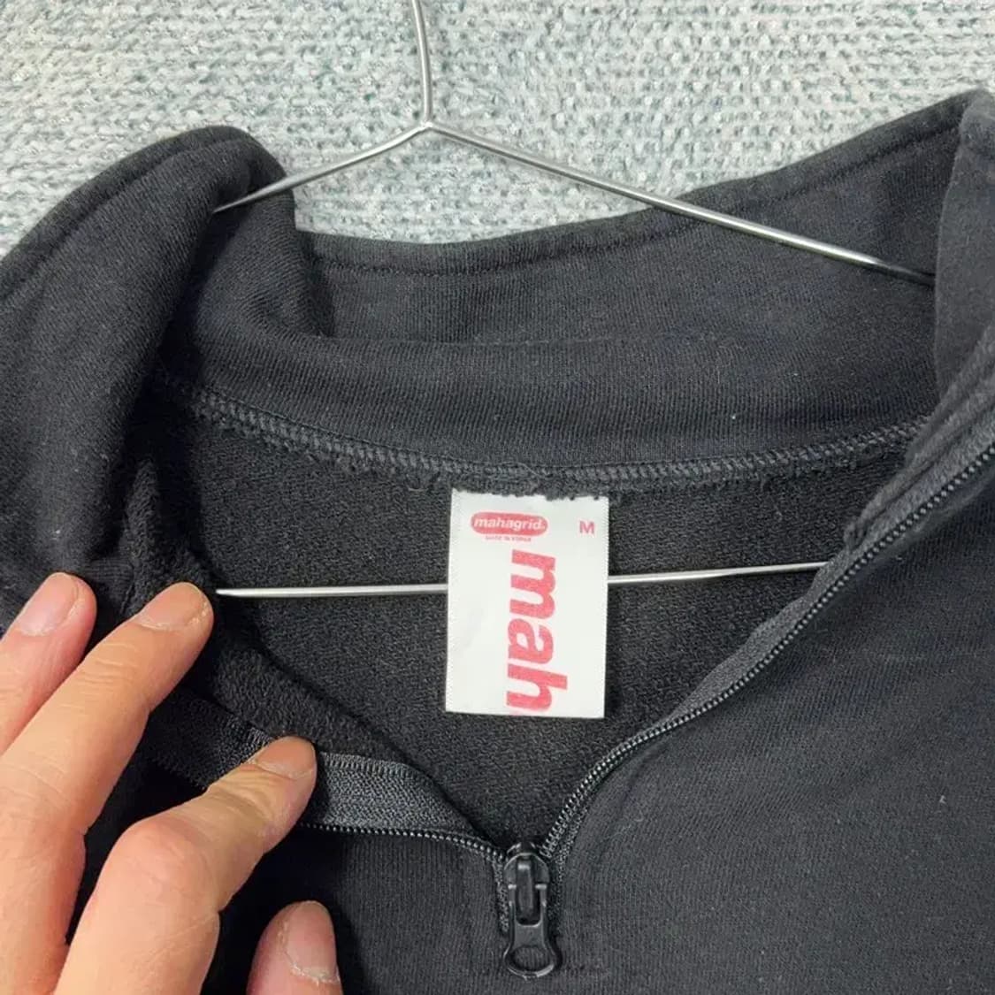 마하그리드 스펠 로고 블랙 반집업 맨투맨 M 상품이미지3