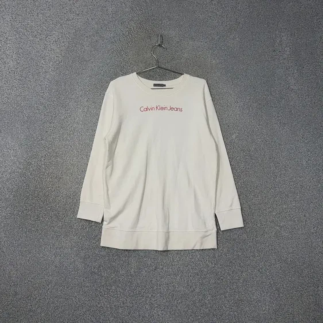 캘빈클라인 프린팅 화이트 롱 맨투맨 S 상품이미지1